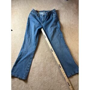 Aura Womens Straight Leg Dark Wash Jeans Size 12S